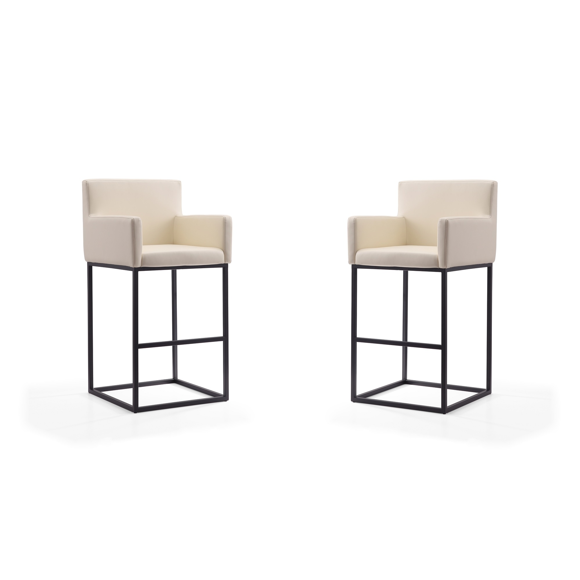 Manhattan Comfort, Ambassador 42in. Cream Metal Stool Set of 2 Primary Color Cream, Included (qty.) 2 Model# 2-BS017